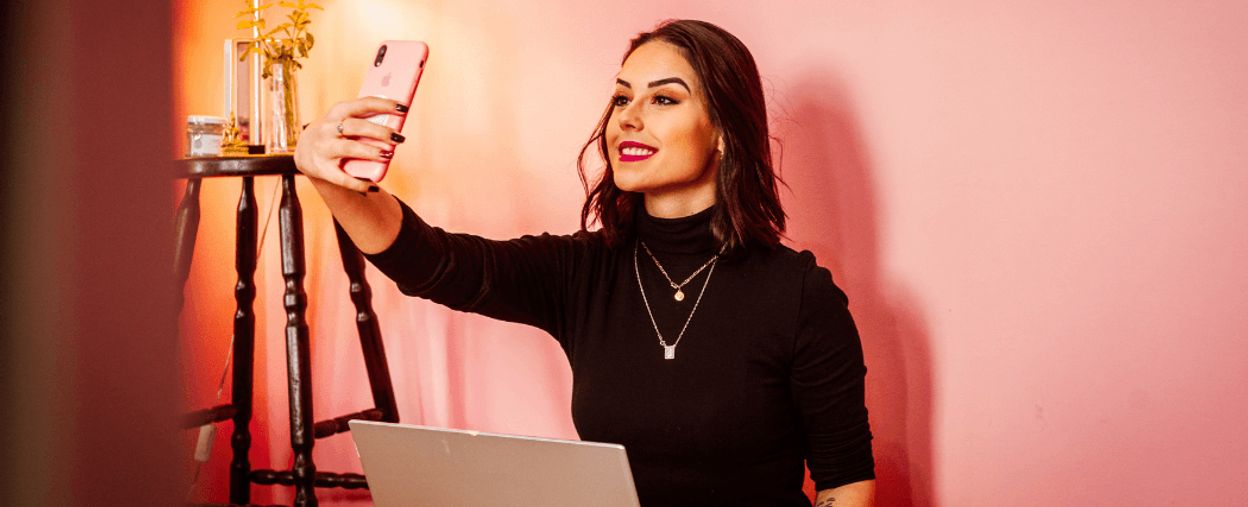 influencer taking a selfie