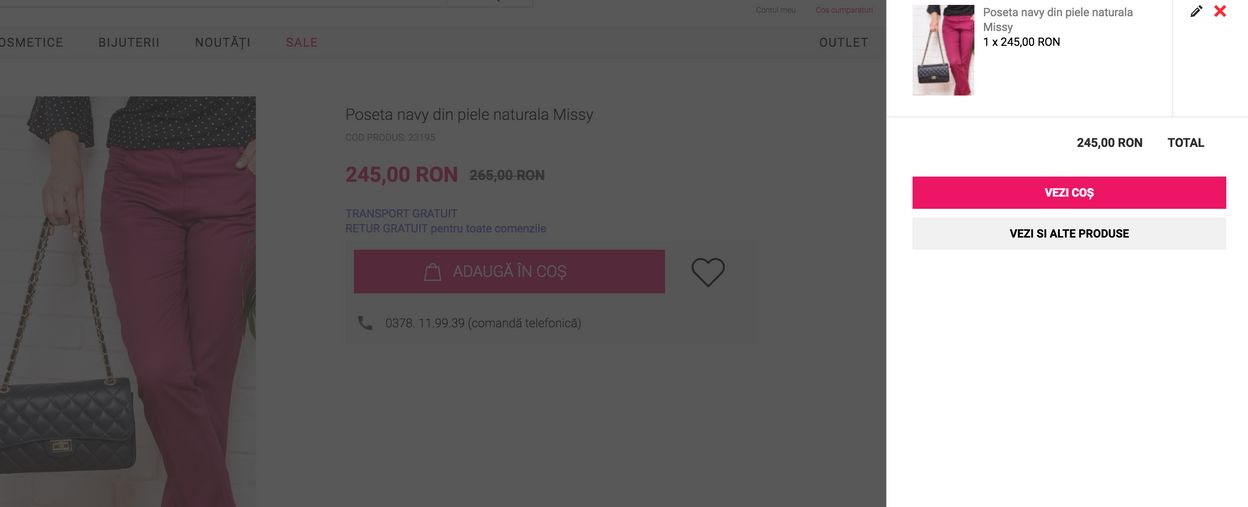 modal cart